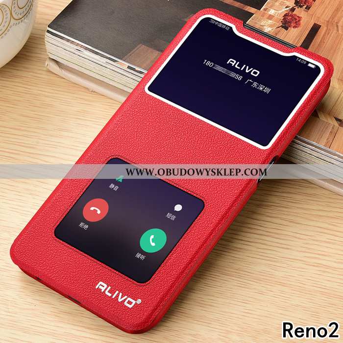 Etui Oppo Reno2 Skórzane Anti-fall Futerał, Futerał Oppo Reno2 Miękki Brązowy Kawowy