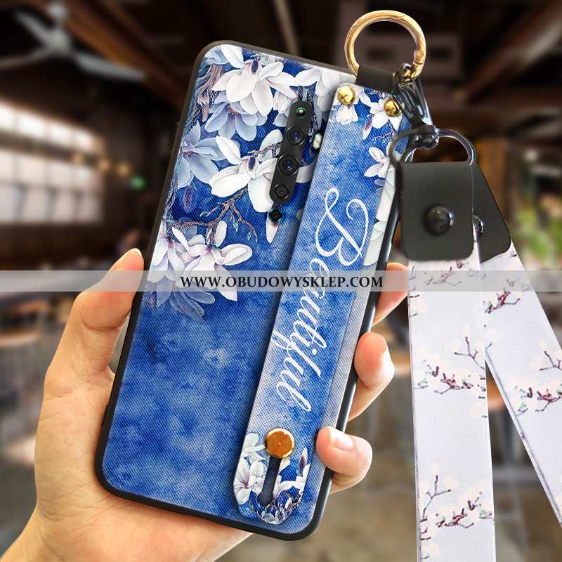 Etui Oppo Reno2 Z Wisząca Szyja Anti-fall Niebieski, Futerał Oppo Reno2 Z Miękki Niebieska