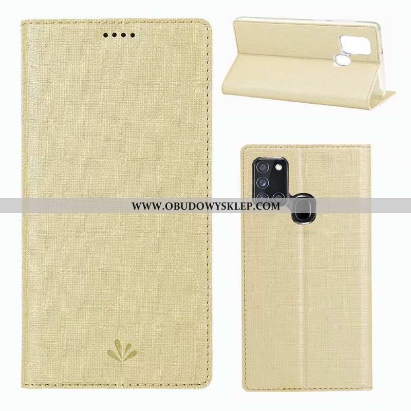 Etui Samsung Galaxy A21s Miękki Klapa Anti-fall, Futerał Samsung Galaxy A21s Skórzane Niebieska
