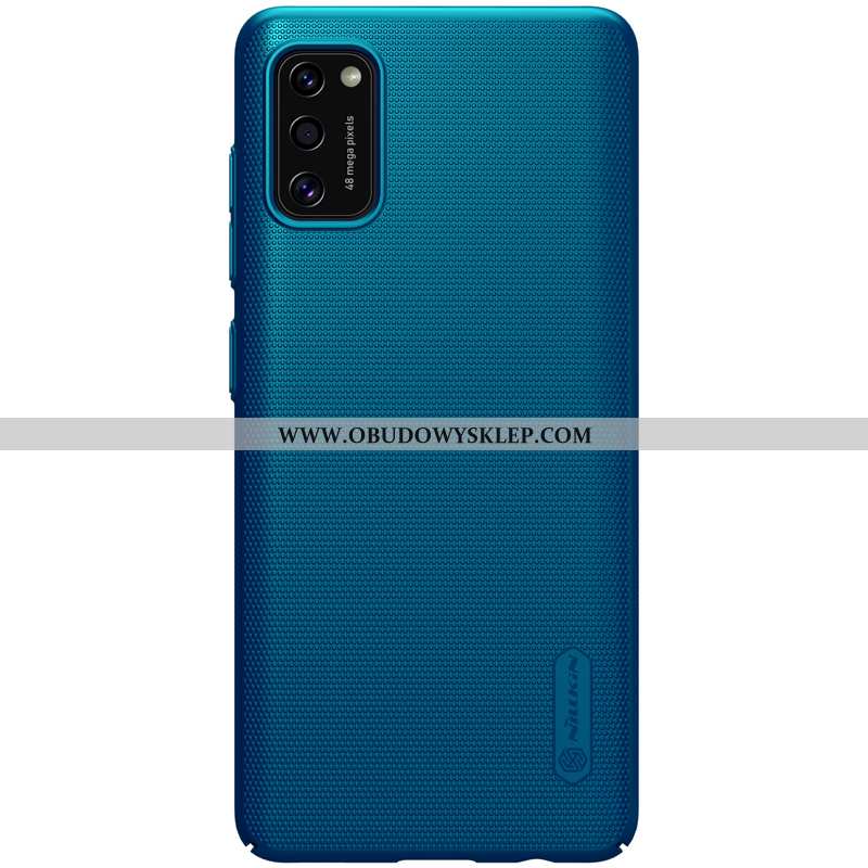 Etui Samsung Galaxy A41 Nubuku Lekkie Anti-fall, Futerał Samsung Galaxy A41 Cienkie Niebieska
