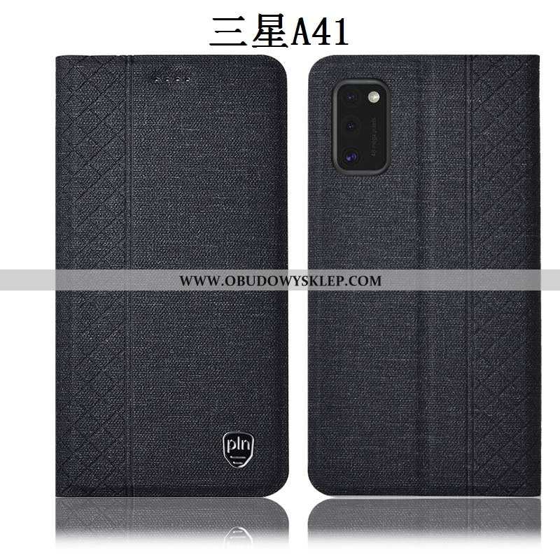 Etui Samsung Galaxy A41 Skórzane Różowe Gwiazda, Futerał Samsung Galaxy A41 Ochraniacz Obudowa Rozow