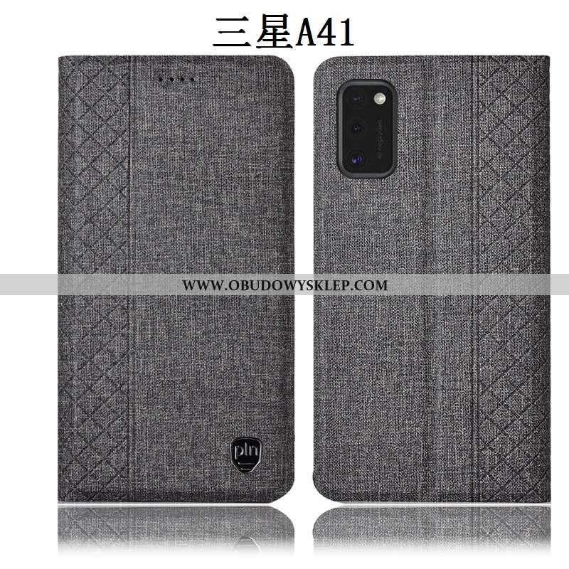 Etui Samsung Galaxy A41 Skórzane Różowe Gwiazda, Futerał Samsung Galaxy A41 Ochraniacz Obudowa Rozow