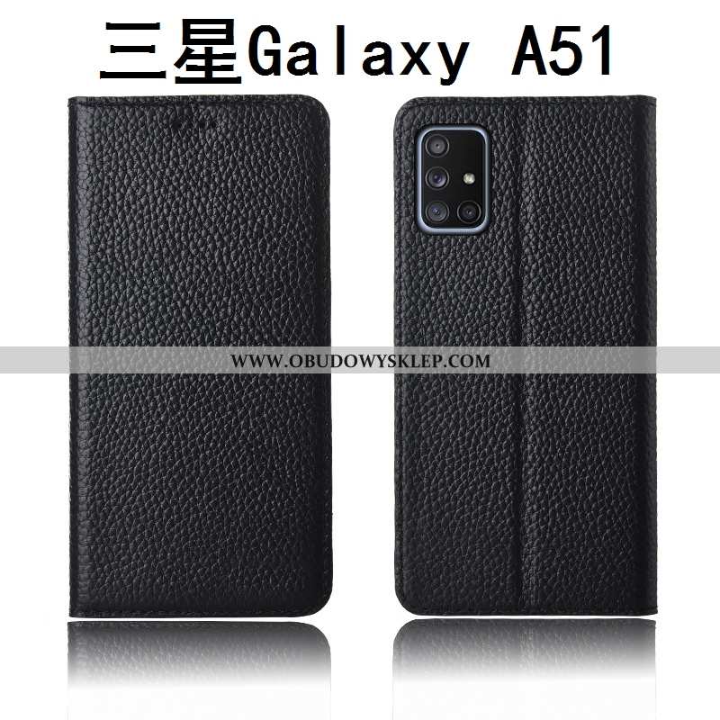 Etui Samsung Galaxy A51 Nubuku Anti-fall Ochraniacz, Futerał Samsung Galaxy A51 Prawdziwa Skóra Nowy