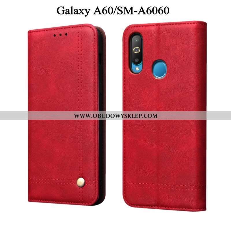 Etui Samsung Galaxy A60 Skórzane Anti-fall Gwiazda, Futerał Samsung Galaxy A60 Miękki Telefon Komórk
