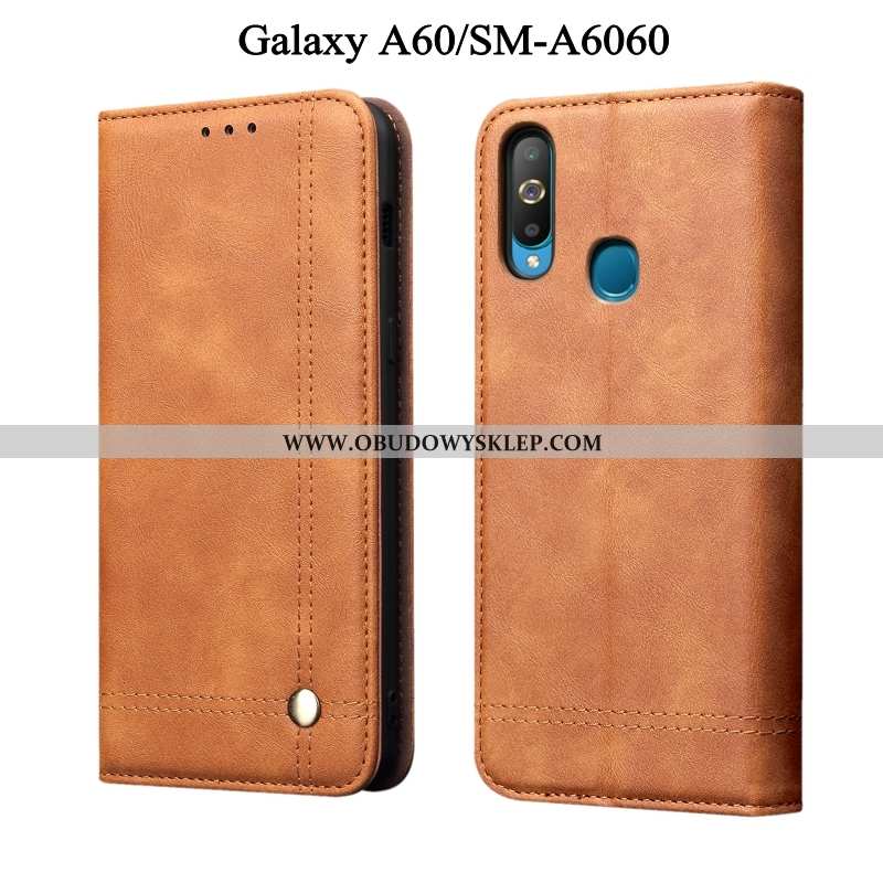 Etui Samsung Galaxy A60 Skórzane Anti-fall Gwiazda, Futerał Samsung Galaxy A60 Miękki Telefon Komórk