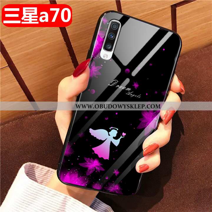 Etui Samsung Galaxy A70 Kreatywne Moda Czarny, Futerał Samsung Galaxy A70 Miękki Anti-fall Czarna