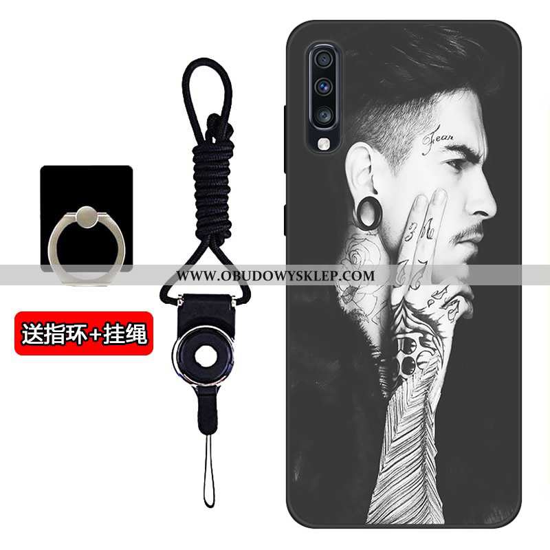 Etui Samsung Galaxy A70s Silikonowe Czarny, Futerał Samsung Galaxy A70s Ochraniacz Gwiazda Czarna