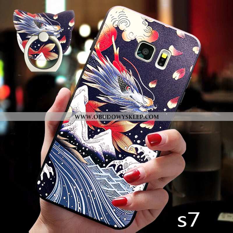 Etui Samsung Galaxy S7 Miękki Niebieski Wiatr, Futerał Samsung Galaxy S7 Ochraniacz Nubuku Niebieska