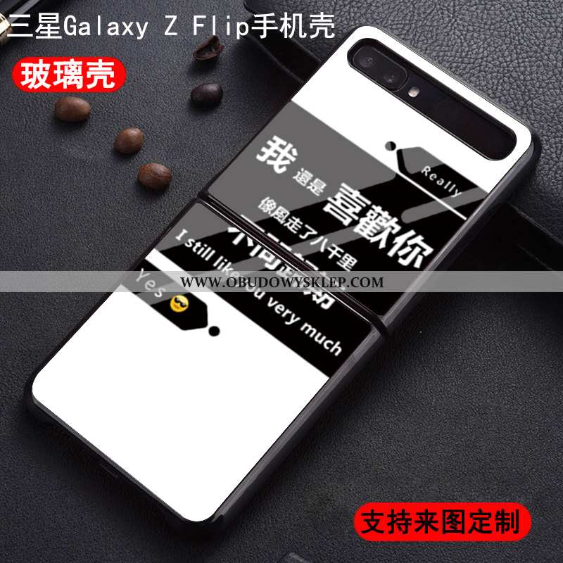 Etui Samsung Z Flip Szkło Czarny Nowy, Futerał Samsung Z Flip Ochraniacz Dostosowane Czarna