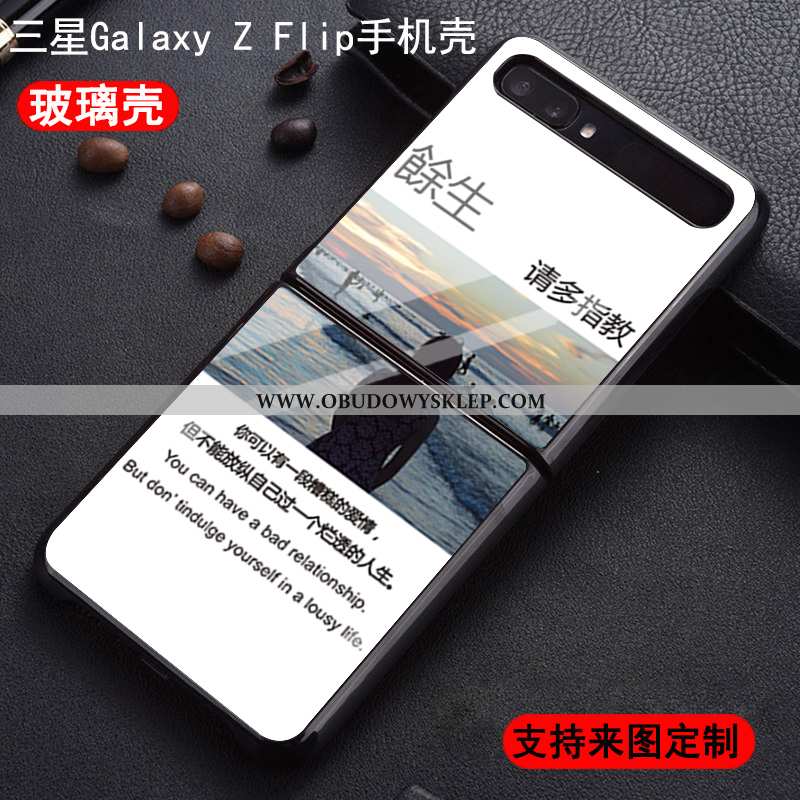 Etui Samsung Z Flip Szkło Czarny Nowy, Futerał Samsung Z Flip Ochraniacz Dostosowane Czarna