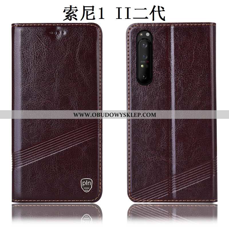 Etui Sony Xperia 1 Ii Ochraniacz Czarny Anti-fall, Futerał Sony Xperia 1 Ii Prawdziwa Skóra Czarna