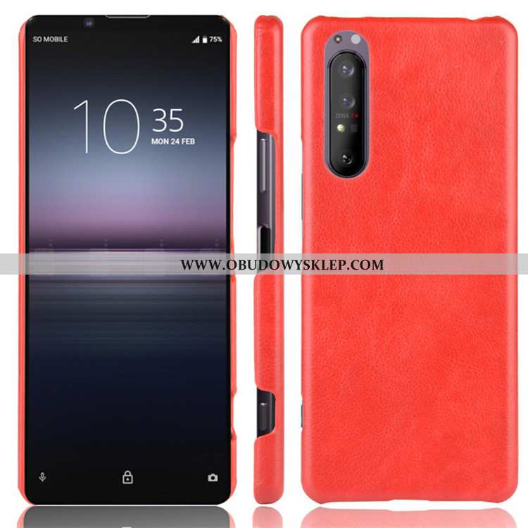Etui Sony Xperia 1 Ii Wzór Skóra Futerał, Futerał Sony Xperia 1 Ii Trendy Trudno Czerwona
