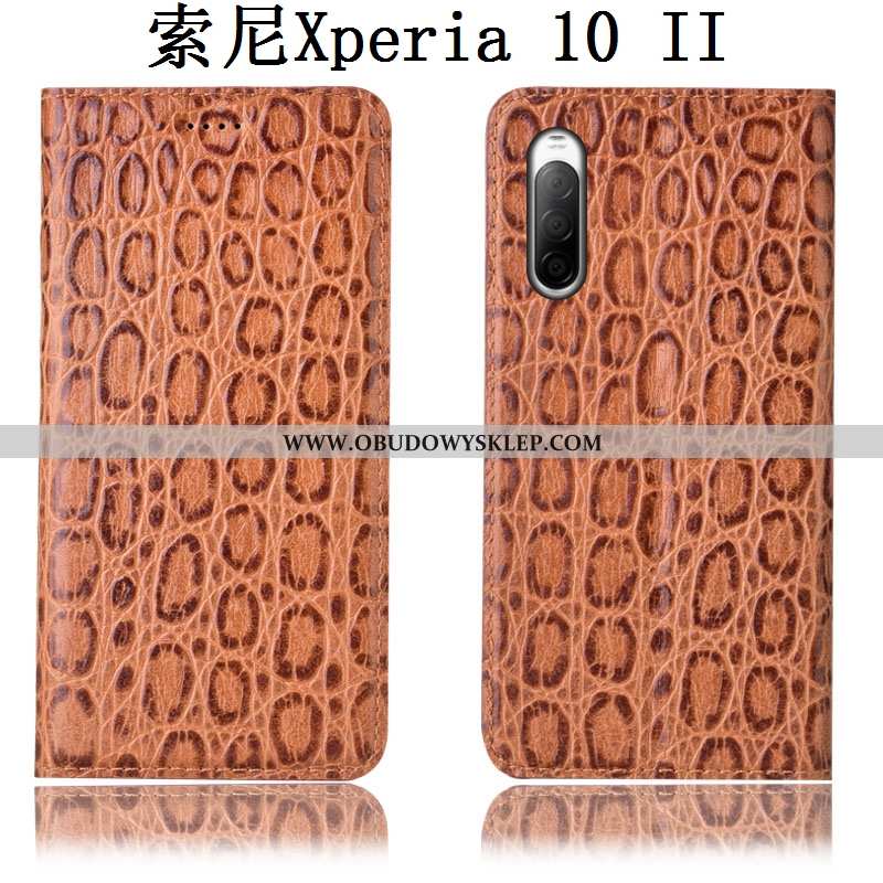 Etui Sony Xperia 10 Ii Prawdziwa Skóra Czerwony Etui, Futerał Sony Xperia 10 Ii Wzór Obudowa Czerwon