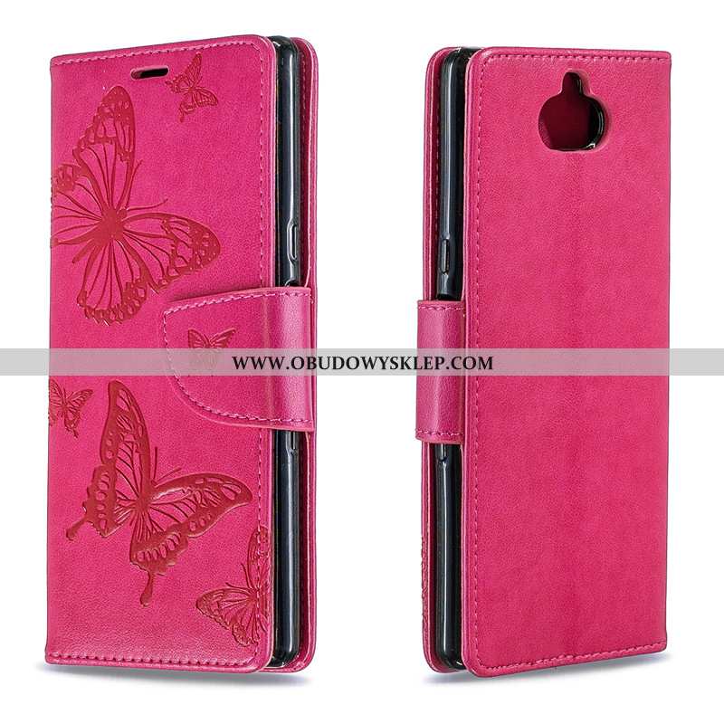 Etui Sony Xperia 10 Skóra Relief Jednolity Kolor, Futerał Sony Xperia 10 Ochraniacz Fioletowy