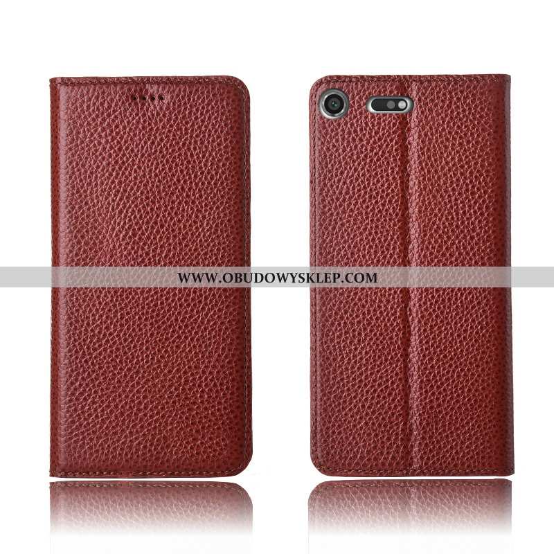 Etui Sony Xperia Xz1 Compact Prawdziwa Skóra Futerał Skórzane Etui, Sony Xperia Xz1 Compact Miękki A