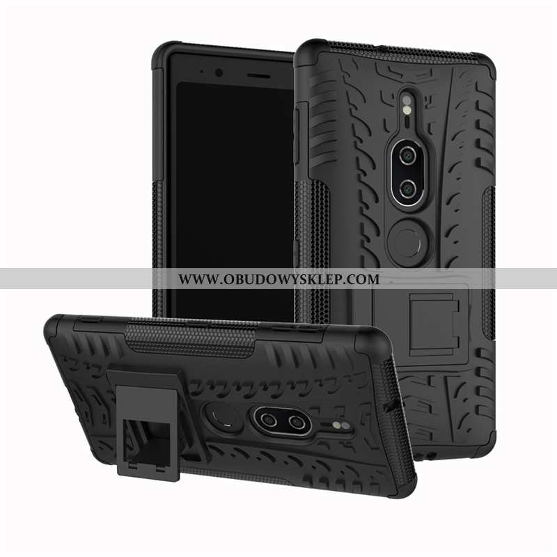 Etui Sony Xperia Xz2 Premium Wzór Wspornik Czarny, Futerał Sony Xperia Xz2 Premium Silikonowe All In