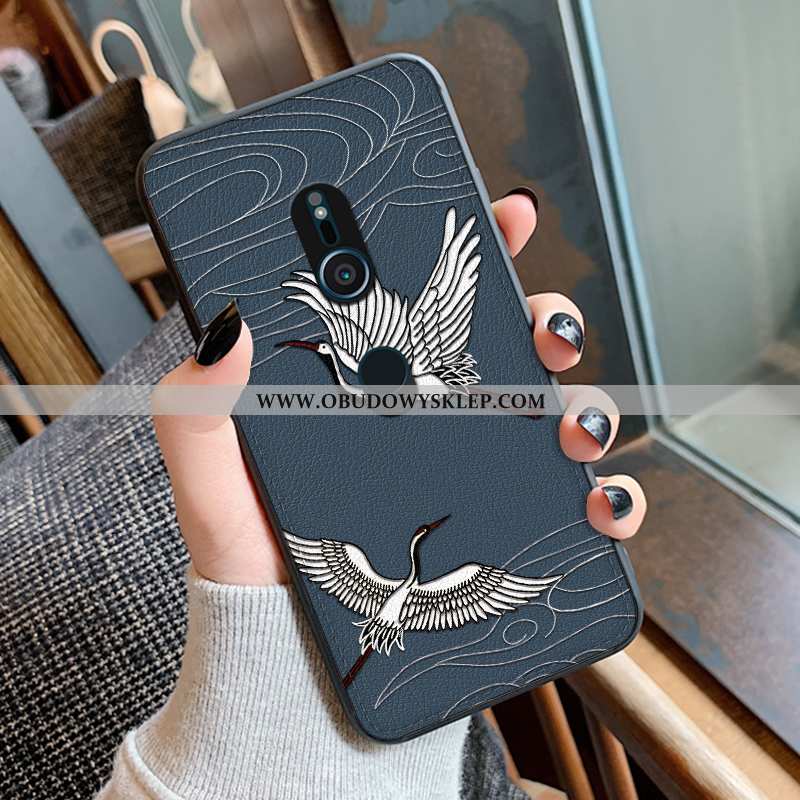 Etui Sony Xperia Xz3 Skóra Futerał Czerwony, Sony Xperia Xz3 Wzór Crane Czerwona