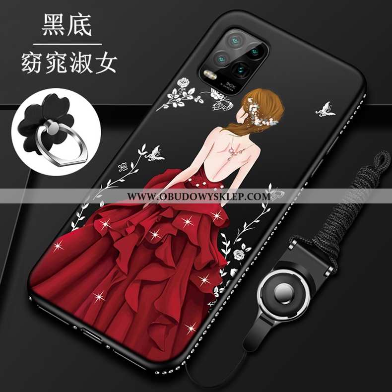Etui Xiaomi Mi 10 Lite Ochraniacz Mały Super, Futerał Xiaomi Mi 10 Lite Nubuku Młodzież Czerwona