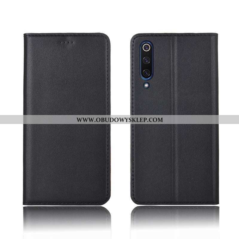 Etui Xiaomi Mi 9 Lite Prawdziwa Skóra Wzór Anti-fall, Futerał Xiaomi Mi 9 Lite Miękki Brązowe