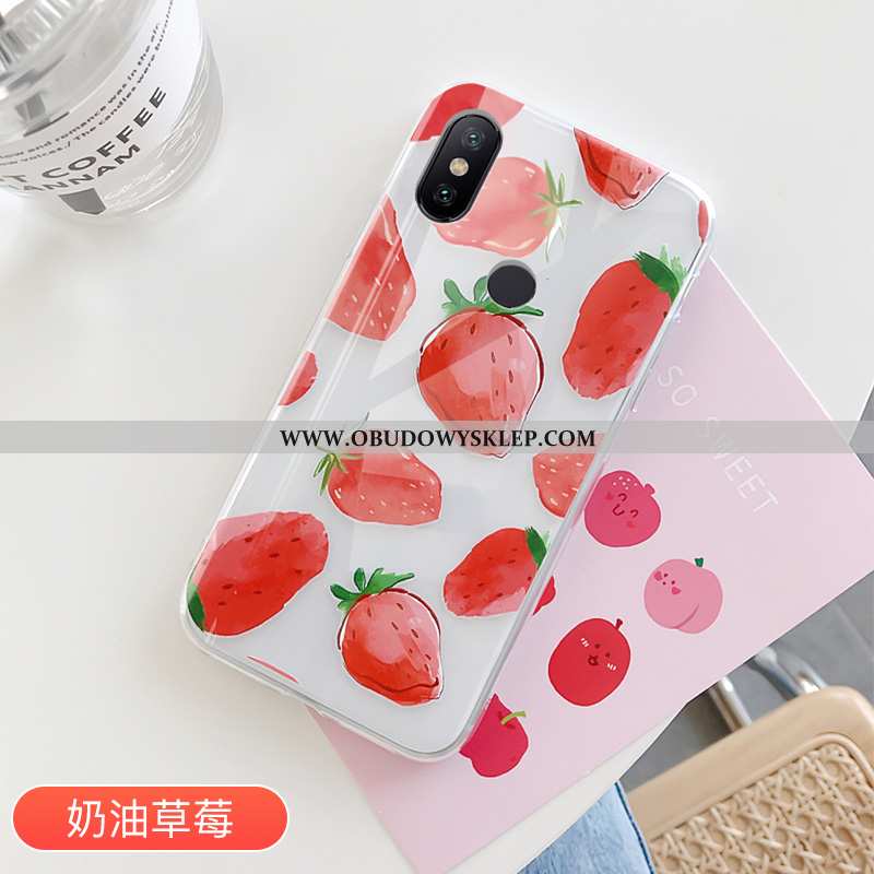 Etui Xiaomi Mi A2 Trendy Owoce Futerał, Futerał Xiaomi Mi A2 Silikonowe Czerwona