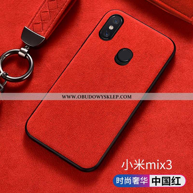 Etui Xiaomi Mi Mix 3 Ochraniacz Futerał, Futerał Xiaomi Mi Mix 3 Zamszowe Mały Czerwona
