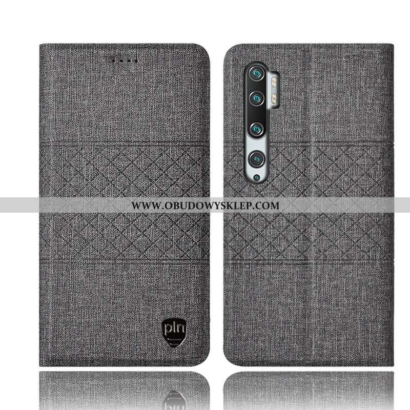 Etui Xiaomi Mi Note 10 Skórzane Telefon Komórkowy Futerał, Futerał Xiaomi Mi Note 10 Ochraniacz Szar