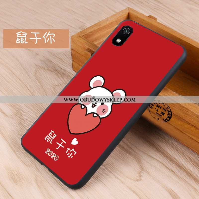 Etui Xiaomi Redmi 7a Ochraniacz Mały Czerwony Netto, Futerał Xiaomi Redmi 7a Nubuku Granatowy
