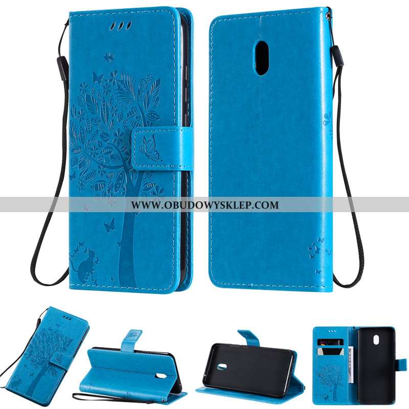 Etui Xiaomi Redmi 8a Skórzane Obudowa All Inclusive, Futerał Xiaomi Redmi 8a Czerwony Purpurowy Fiol