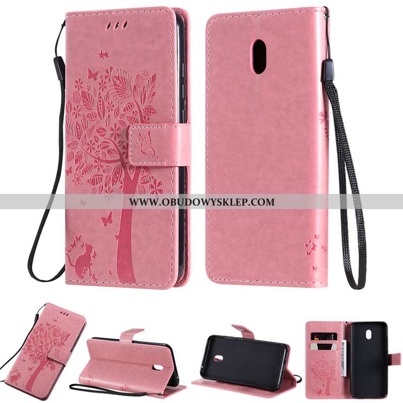 Etui Xiaomi Redmi 8a Skórzane Obudowa All Inclusive, Futerał Xiaomi Redmi 8a Czerwony Purpurowy Fiol