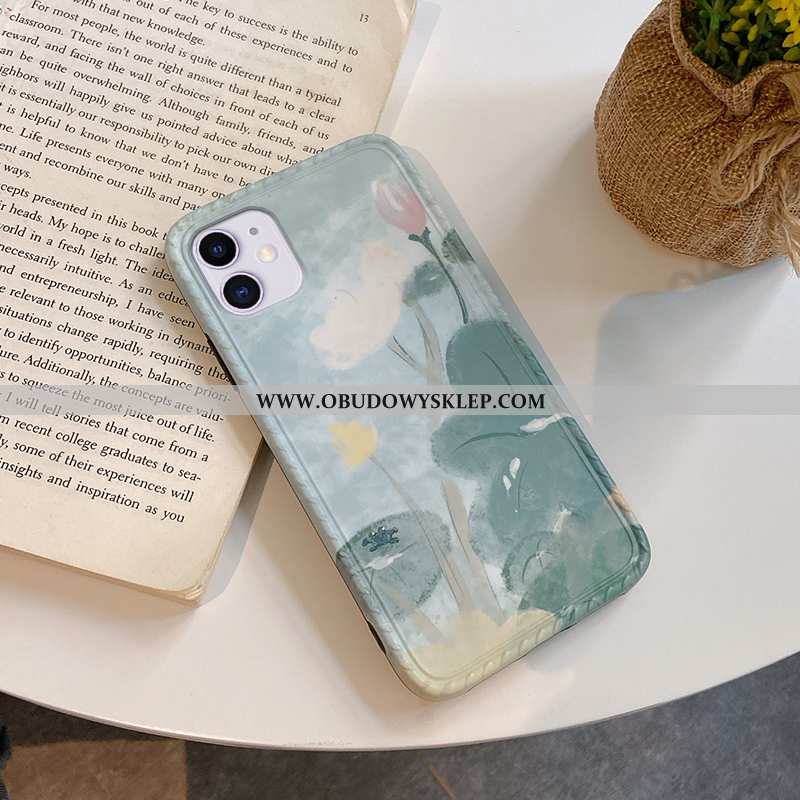 Etui iPhone 11 Vintage Mały Osobowość, Futerał iPhone 11 Silikonowe Chiński Styl Zielone