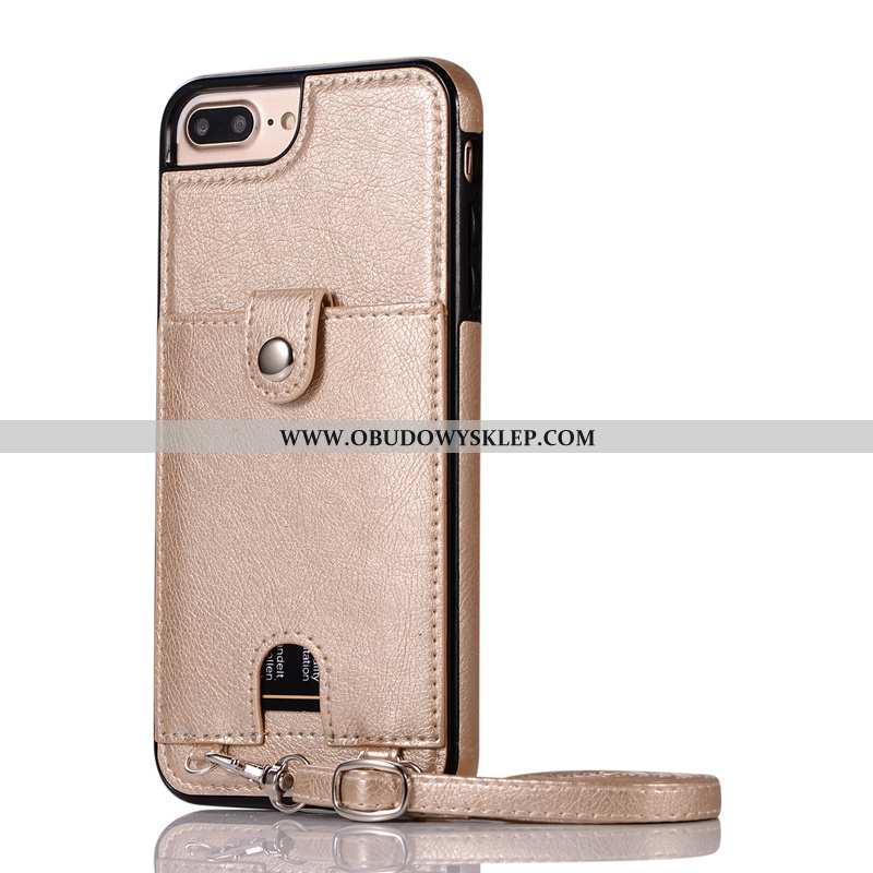 Etui iPhone 8 Plus Wiszące Ozdoby Skórzane Etui, Futerał iPhone 8 Plus Wisząca Szyja Telefon Komórko