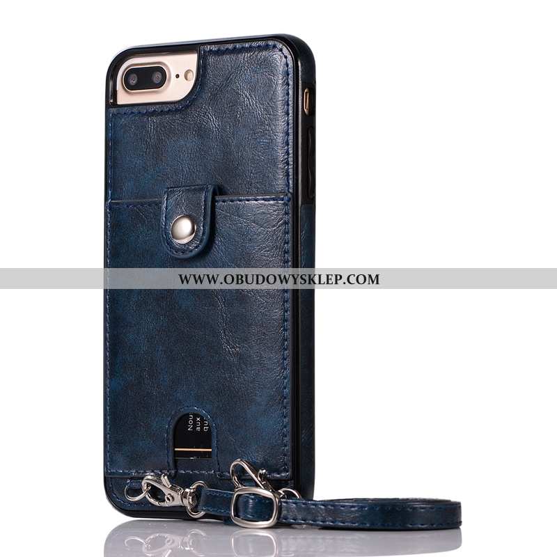 Etui iPhone 8 Plus Wiszące Ozdoby Skórzane Etui, Futerał iPhone 8 Plus Wisząca Szyja Telefon Komórko