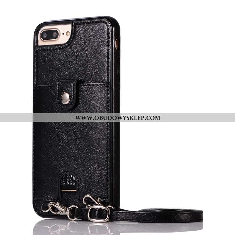 Etui iPhone 8 Plus Wiszące Ozdoby Skórzane Etui, Futerał iPhone 8 Plus Wisząca Szyja Telefon Komórko