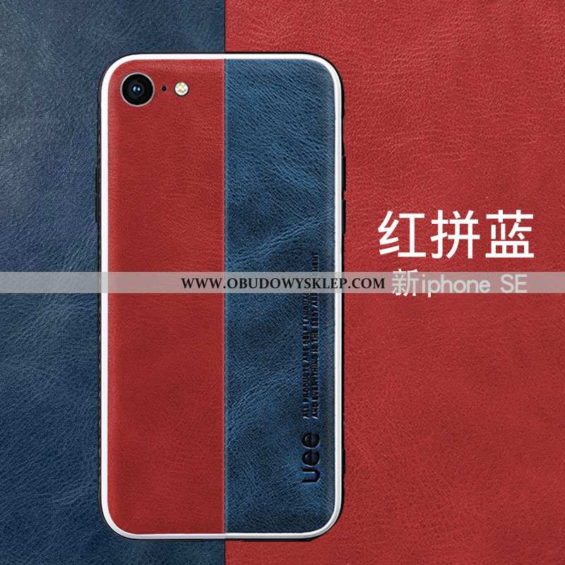 Etui iPhone Se (nouveau) Prawdziwa Skóra Niebieski Skórzane Etui, Futerał iPhone Se (nouveau) Skóra 