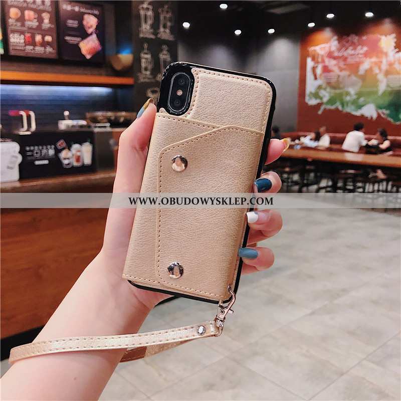 Etui iPhone Xs Max Trendy Czerwony Netto Czerwony, Futerał iPhone Xs Max Skórzane Pakiet Kart Czerwo
