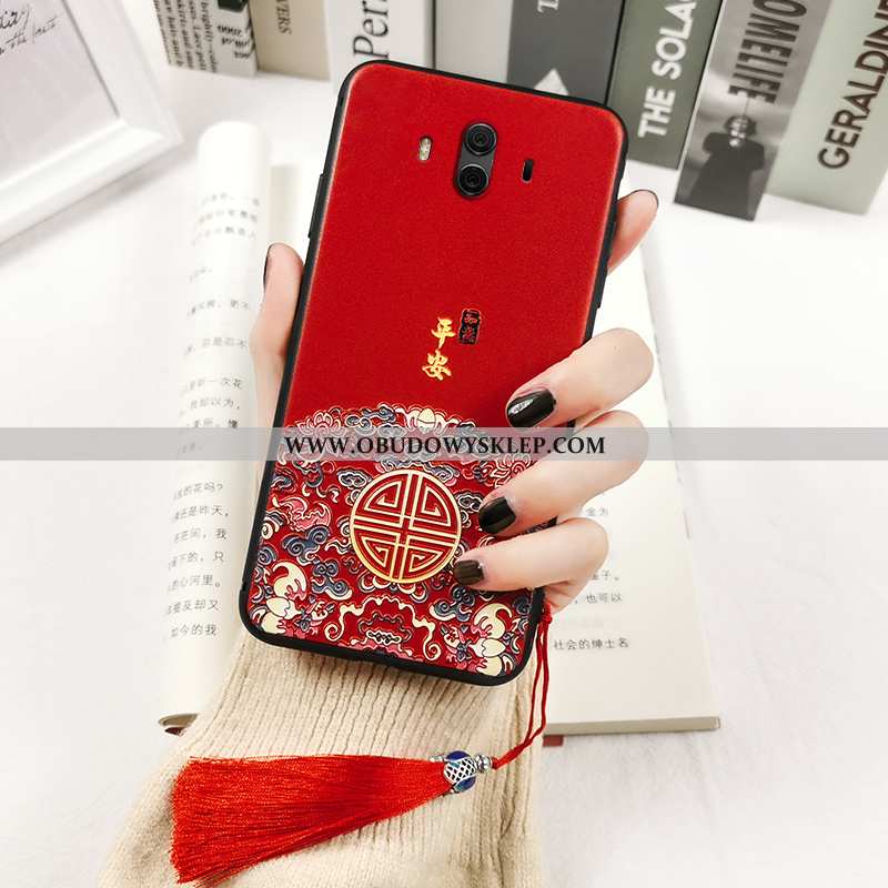 Futerał Huawei Mate 10 Vintage Etui Chiński Styl, Pokrowce Huawei Mate 10 Trendy Nadrukiem Czarna
