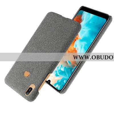 Futerał Huawei Y6s Ochraniacz Etui Wzór, Pokrowce Huawei Y6s Nubuku Płótno Szara
