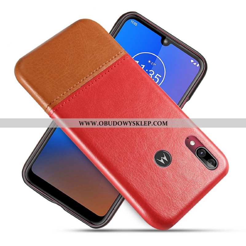 Futerał Moto E6 Plus Ochraniacz Telefon Komórkowy Futerał, Pokrowce Moto E6 Plus Skórzane Etui Czarn