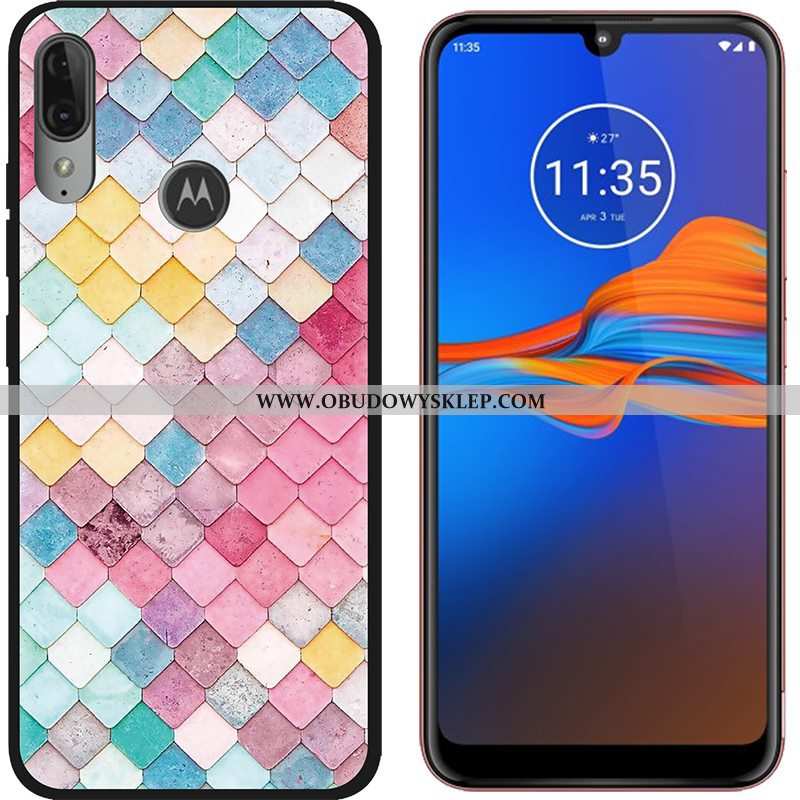 Futerał Moto E6 Plus Trendy Kolor Kreskówka, Pokrowce Moto E6 Plus Nubuku Kreatywne Fioletowy