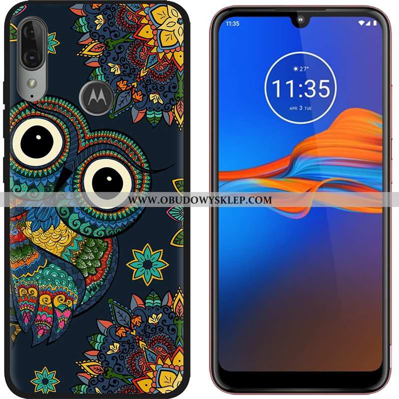 Futerał Moto E6 Plus Trendy Kolor Kreskówka, Pokrowce Moto E6 Plus Nubuku Kreatywne Fioletowy