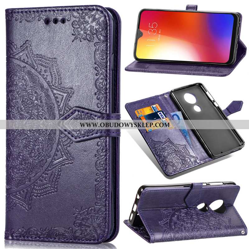 Futerał Moto G7 Play Skórzane Etui Różowe Telefon Komórkowy, Pokrowce Moto G7 Play Wiszące Ozdoby Je