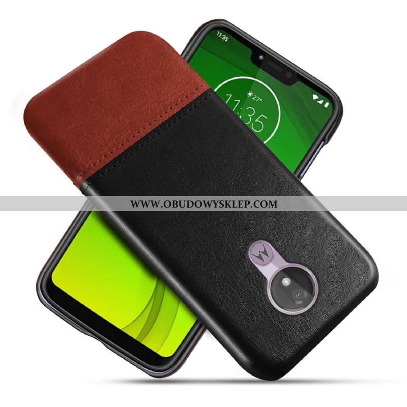 Futerał Moto G7 Power Prawdziwa Skóra Jakość Futerał, Pokrowce Moto G7 Power Ochraniacz Czarny Czarn