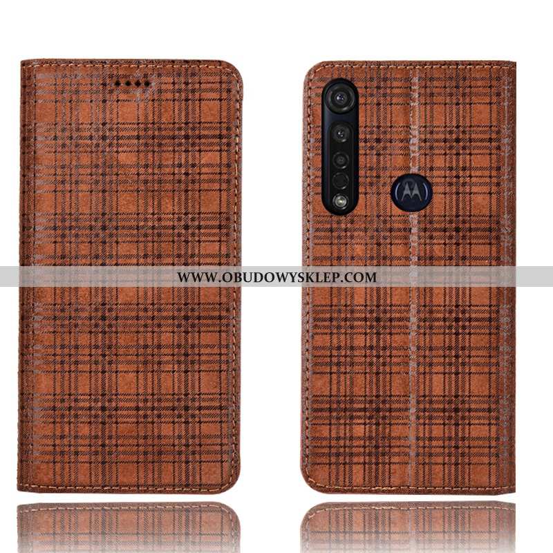 Futerał Moto G8 Plus Ochraniacz Telefon Komórkowy Etui, Pokrowce Moto G8 Plus Prawdziwa Skóra Czarny