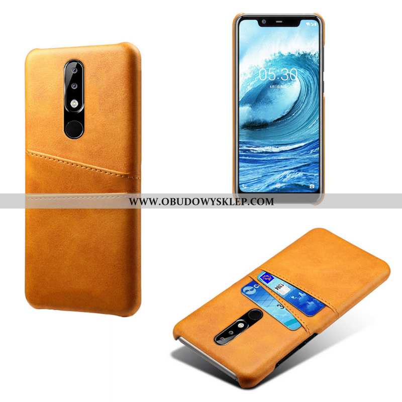 Futerał Nokia 5.1 Plus Skóra Karta Etui, Pokrowce Nokia 5.1 Plus Ochraniacz Rozowa