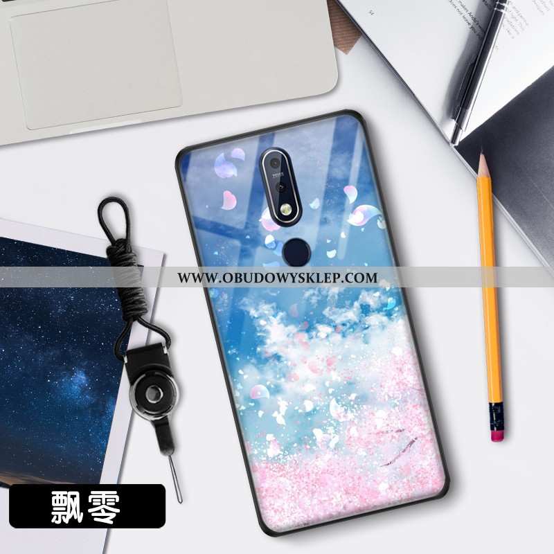 Futerał Nokia 7.1 Trendy Gwiaździsty Futerał, Pokrowce Nokia 7.1 Ochraniacz Szkło Niebieska