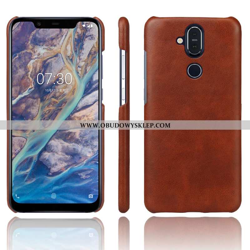 Futerał Nokia 8.1 Skórzane Etui Ochraniacz Futerał, Pokrowce Nokia 8.1 Skóra Czerwony Czerwona