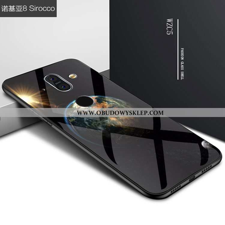 Futerał Nokia 8 Sirocco Trendy Gwiaździsty Telefon Komórkowy, Pokrowce Nokia 8 Sirocco Szkło Czarna