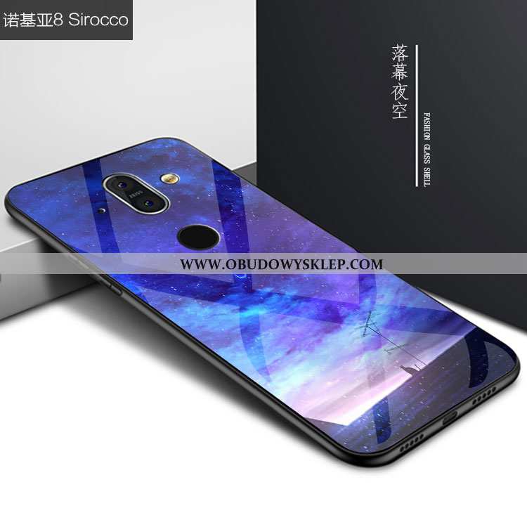 Futerał Nokia 8 Sirocco Trendy Gwiaździsty Telefon Komórkowy, Pokrowce Nokia 8 Sirocco Szkło Czarna