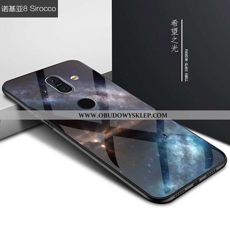 Futerał Nokia 8 Sirocco Trendy Gwiaździsty Telefon Komórkowy, Pokrowce Nokia 8 Sirocco Szkło Czarna