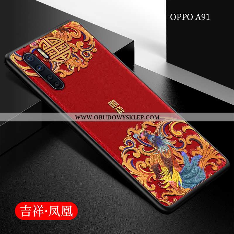 Futerał Oppo A91 Ochraniacz Chiński Styl All Inclusive, Pokrowce Oppo A91 Trendy Cienkie Czarna